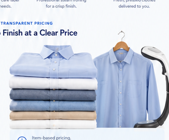 Pressed shirts and steam iron
